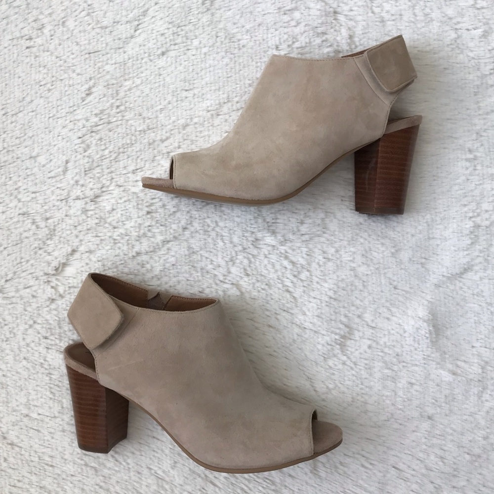 NEW Abound Leather/Suede Open Toe Heels